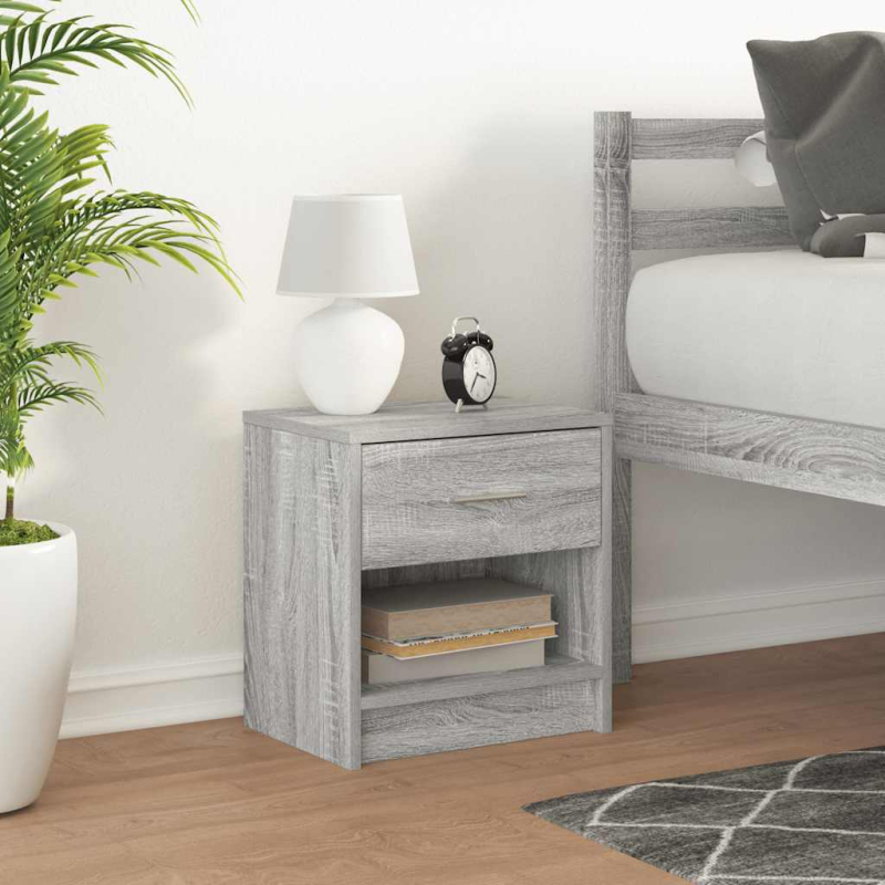Nachttisch mit Schublade Grau Sonoma 39x28x41 cm