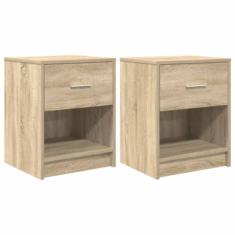 Nachttische 2 Stk. mit Schublade Sonoma-Eiche 40x34x50 cm