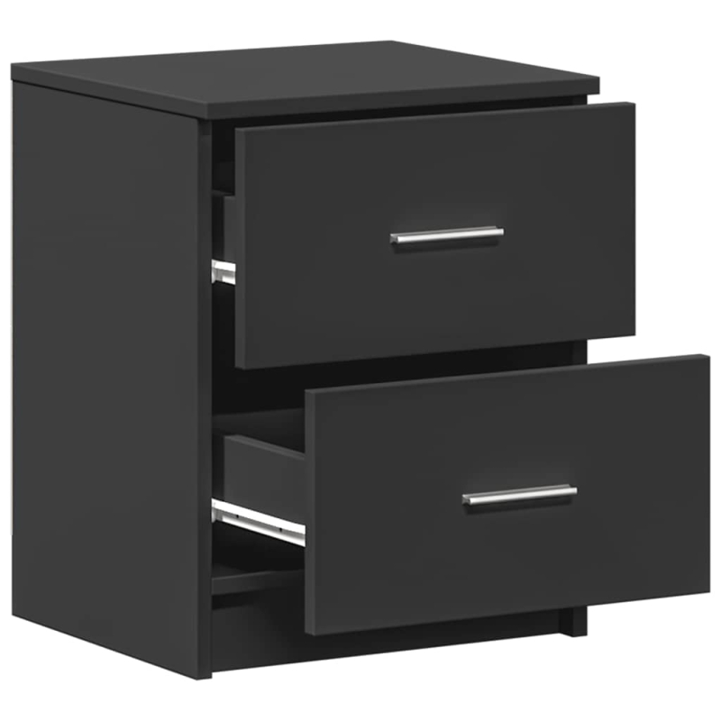 Nachttisch mit 2 Schubladen Schwarz 40x36x50 cm