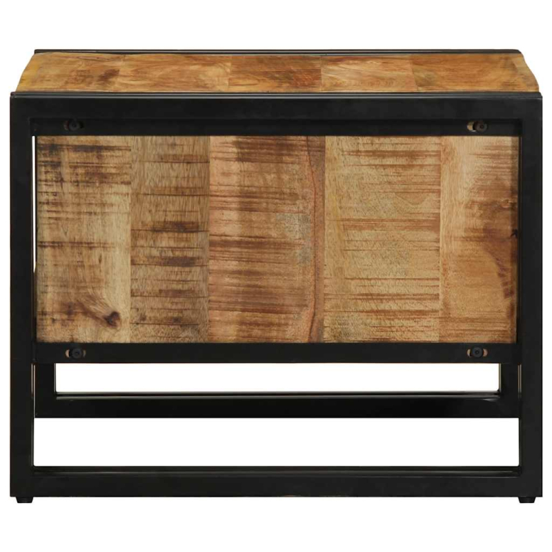 Couchtisch 50x50x38 cm Raues Massivholz Mango