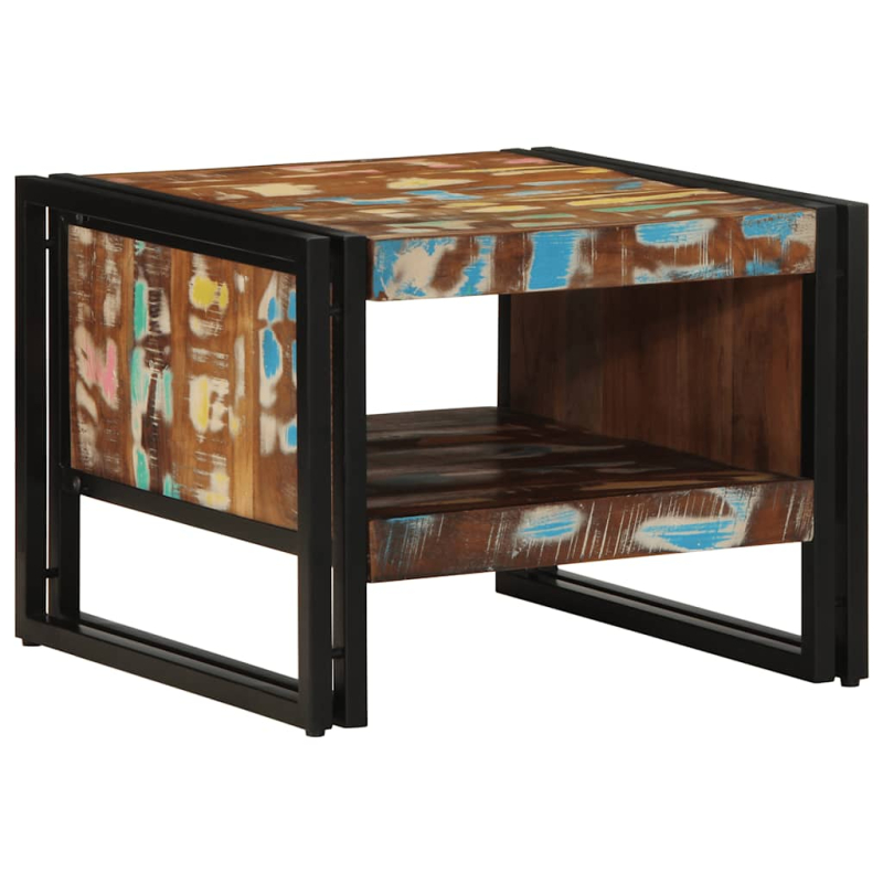 Couchtisch Mehrfarbig 50x50x38 cm Altholz Massivholz