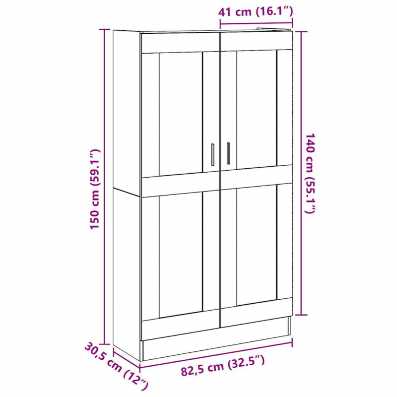 Highboard Artisan-Eiche 82,5x30,5x150 cm Holzwerkstoff