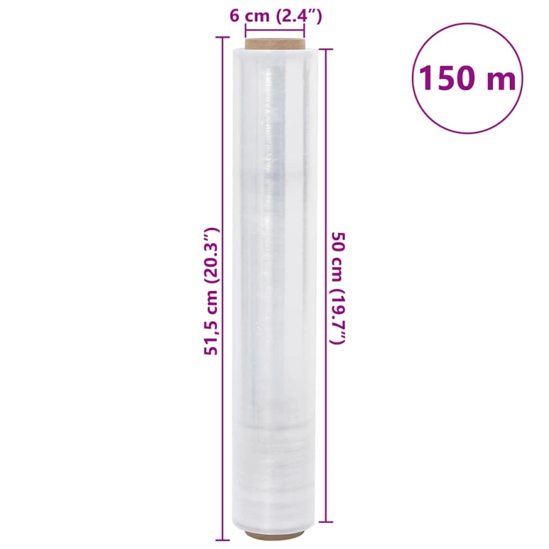 Stretchfolie 6 Stk. Transparent 30 ?m 50 cm x 150 m