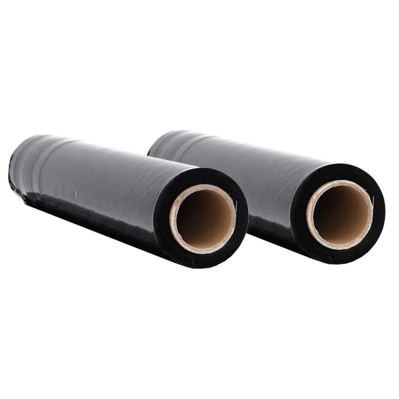 Stretchfolie 2 Stk. Schwarz 23 ?m 50 cm x 300 m