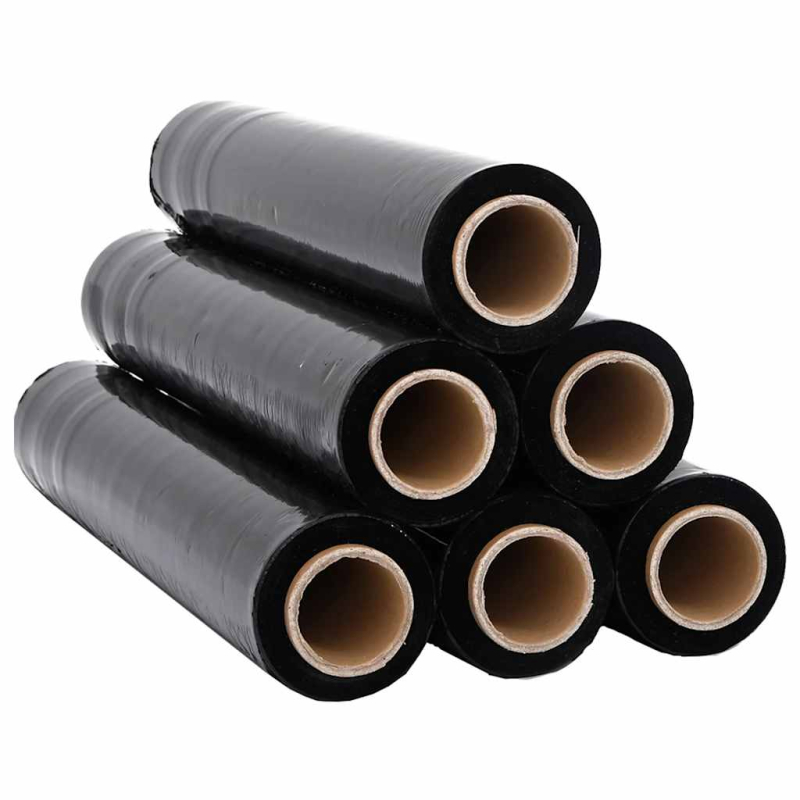 Stretchfolie 6 Stk. Schwarz 20 ?m 50 cm x 300 m