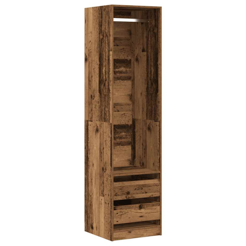 Kleiderschrank Altholz-Optik 50x50x200 cm Holzwerkstoff