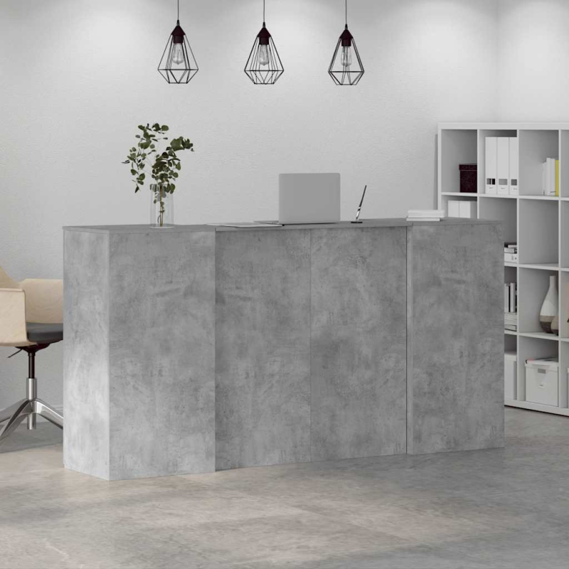 Empfangstheke Betongrau 200x50x103,5 cm Holzwerkstoff