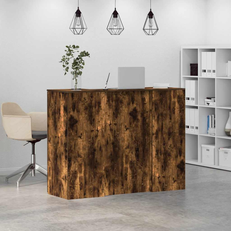 Empfangstheke Räuchereiche 135x50x103,5 cm Holzwerkstoff