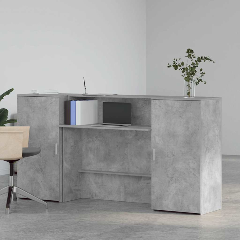 Empfangstheke Betongrau 200x50x103,5 cm Holzwerkstoff