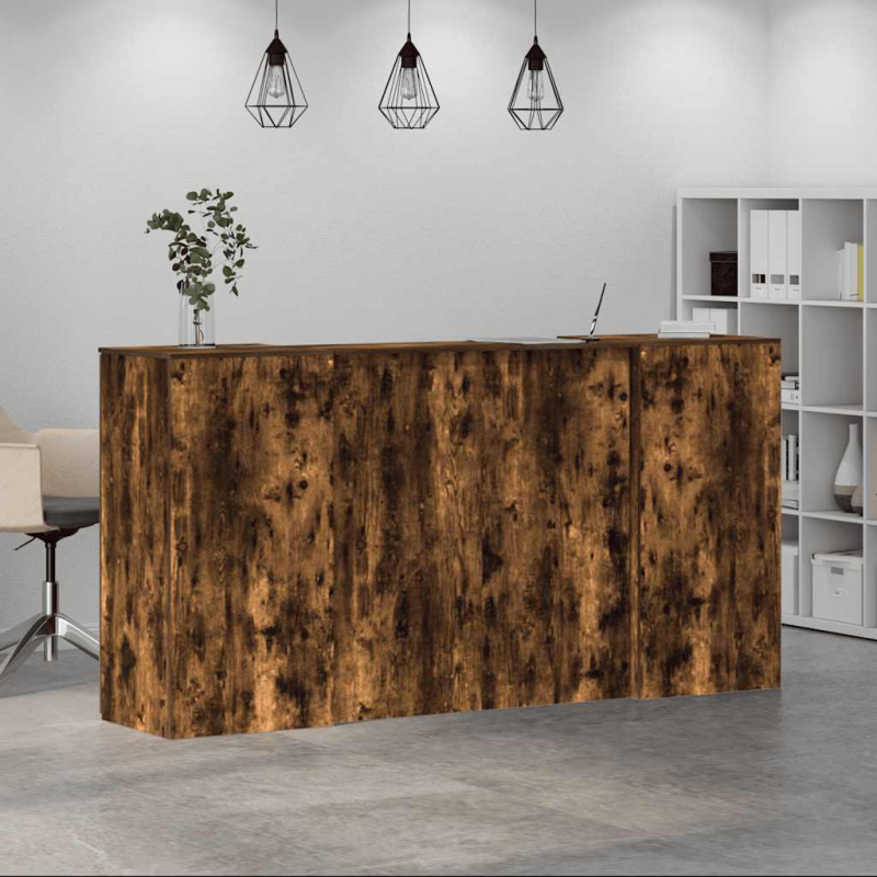 Empfangstheke Räuchereiche 200x50x103,5 cm Holzwerkstoff
