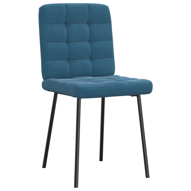 Esszimmerstühle 2 Stk. Blau Samt