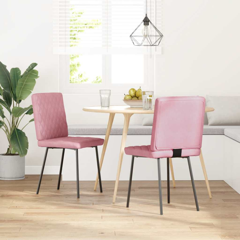 Esszimmerstühle 2 Stk. Rosa Samt