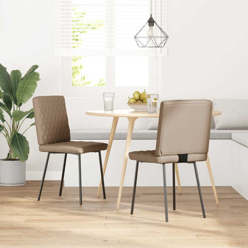 Esszimmerstühle 2 Stk. Cappuccino-Braun Kunstleder