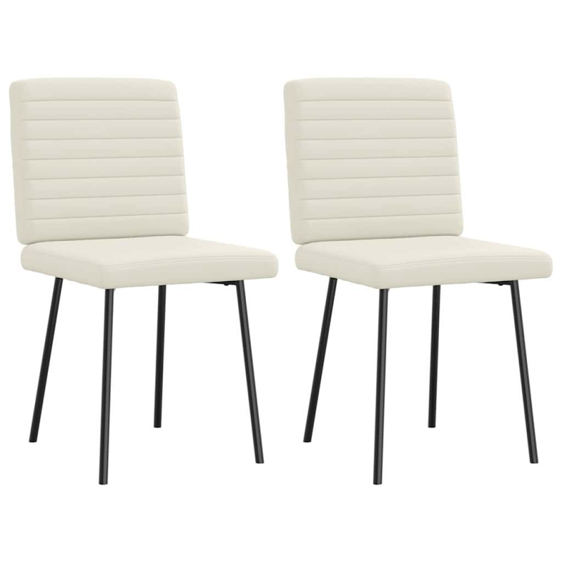Esszimmerstühle 2 Stk. Creme Samt