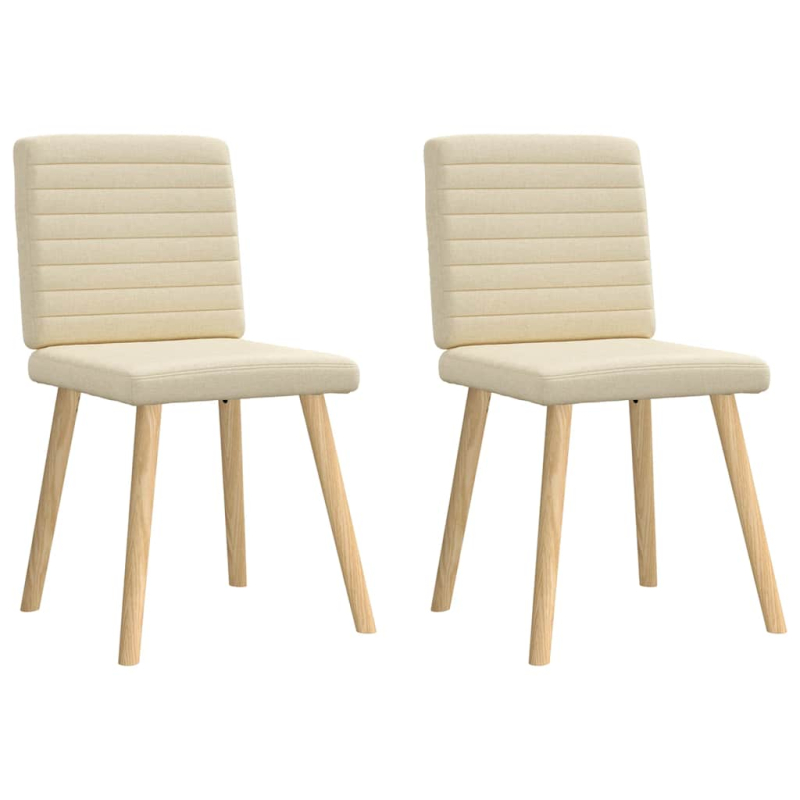 Esszimmerstühle 2 Stk. Creme Stoff
