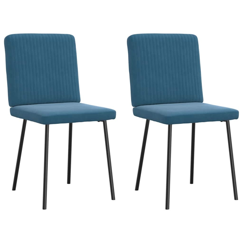 Esszimmerstühle 2 Stk. Blau Samt