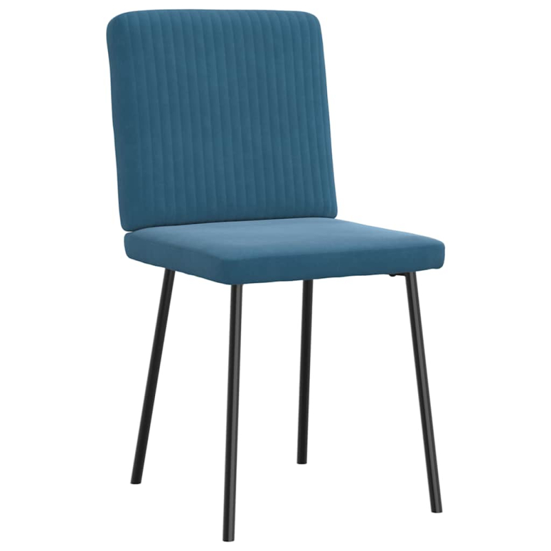 Esszimmerstühle 2 Stk. Blau Samt