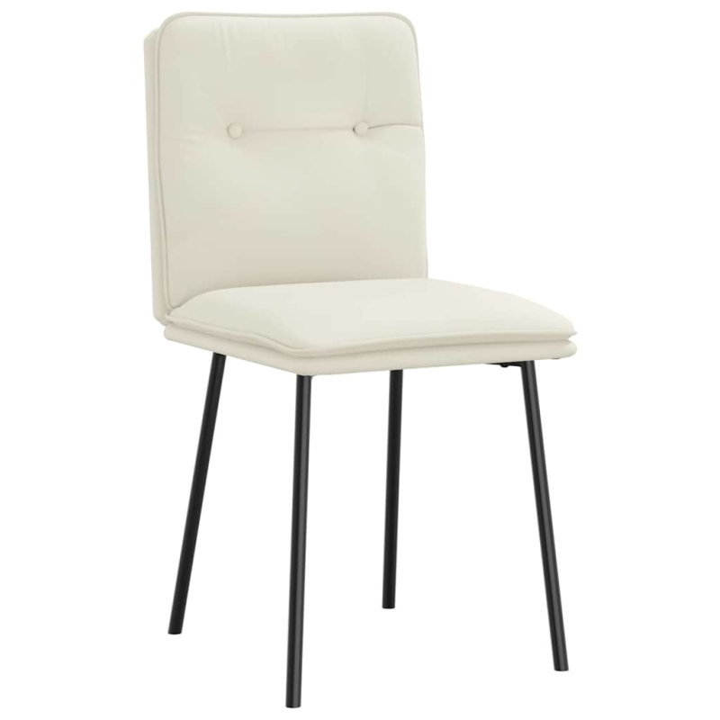 Esszimmerstühle 2 Stk. Creme Samt