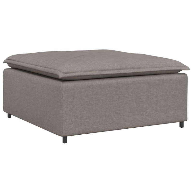 Modulares Sofa mit Fußhocker und Kissen Taupe