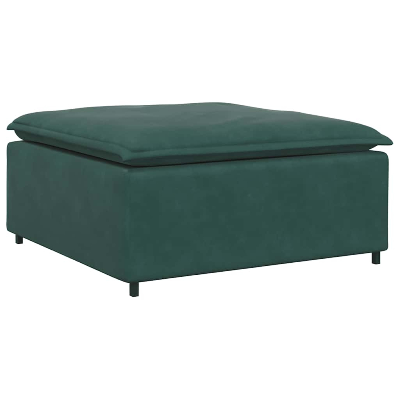 Modulares Sofa mit Fußhocker und Kissen Dunkelgrün