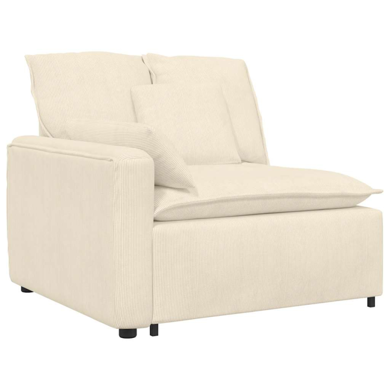 Modulares Sofa mit Fußhocker und Kissen Cream