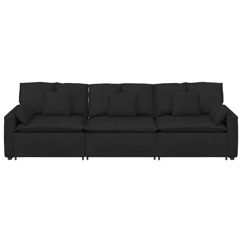 Modulares Sofa mit Kissen Schwarz