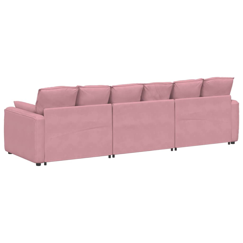 Modulares Sofa mit Kissen Rosa