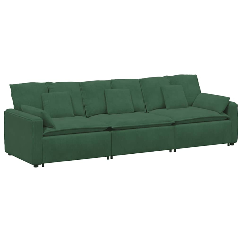 Modulares Sofa mit Kissen Dschungelgrün