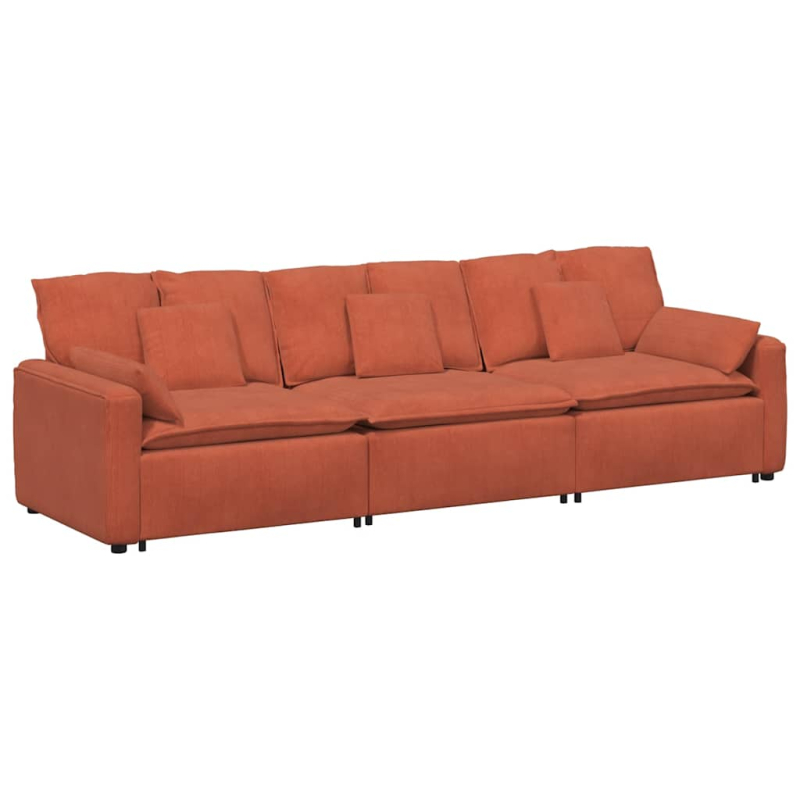 Modulares Sofa mit Kissen Rot Orange