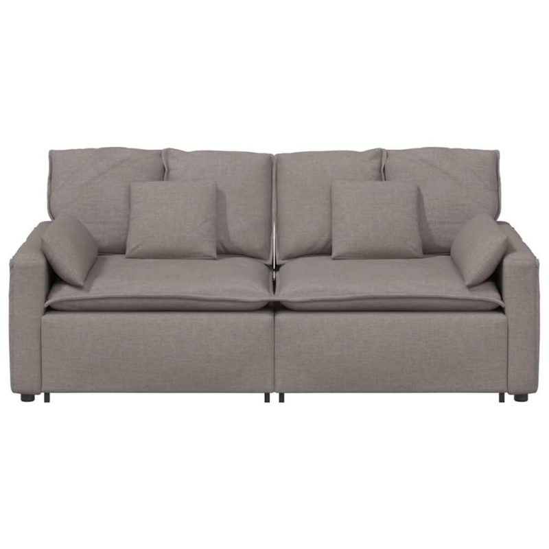 Modulares Sofa mit Kissen Taupe
