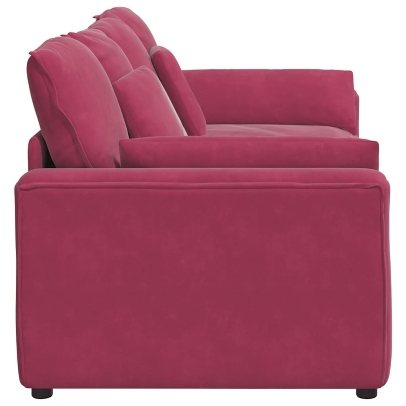 Modulares Sofa mit Kissen Weinrot