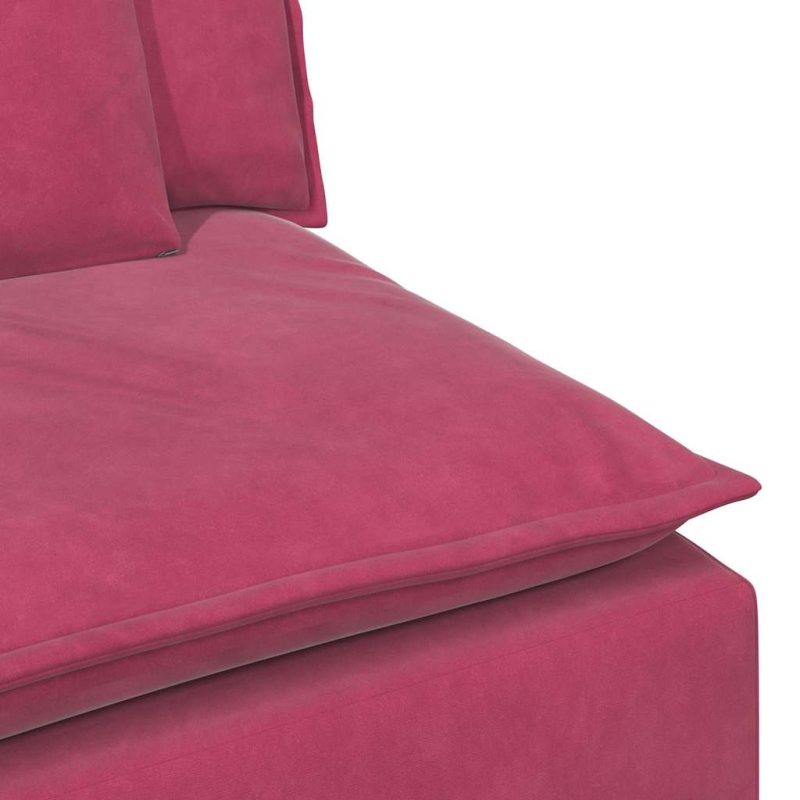 Modulares Sofa mit Kissen Weinrot