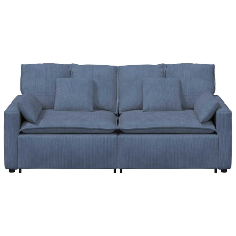 Modulares Sofa mit Kissen Blau
