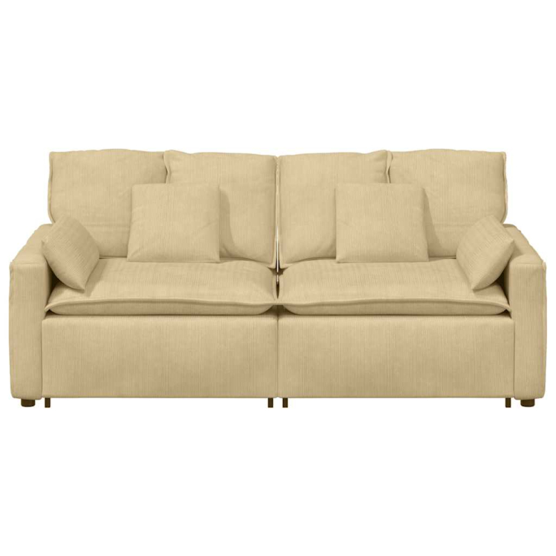 Modulares Sofa mit Kissen Hellgrün Grau