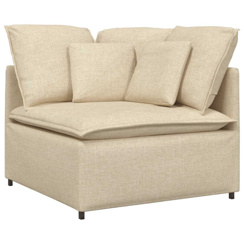 Modulares Sofa mit Kissen Stoff Creme