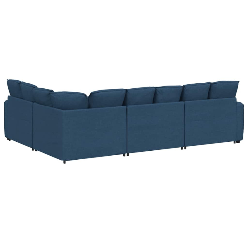 Modulares Sofa mit Kissen Stoff Blau