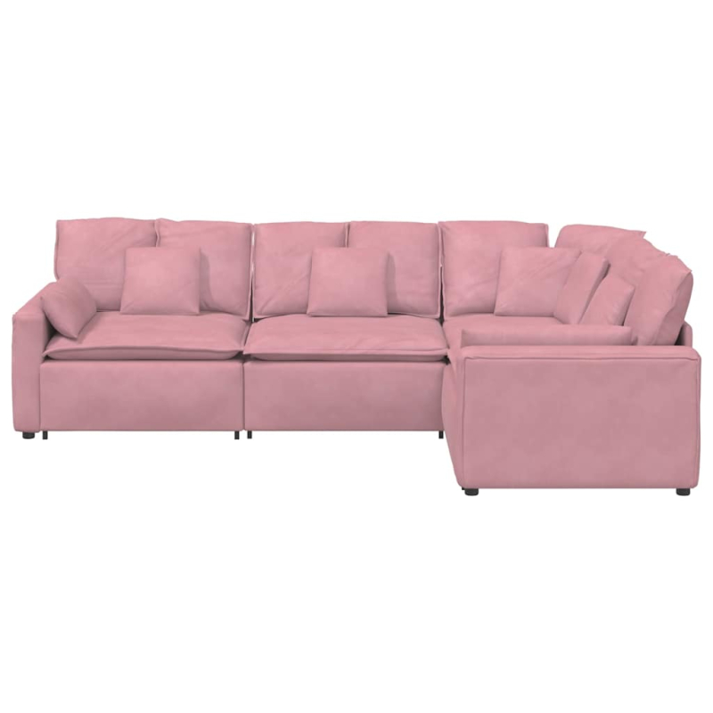 Modulares Sofa mit Kissen Samt Rosa