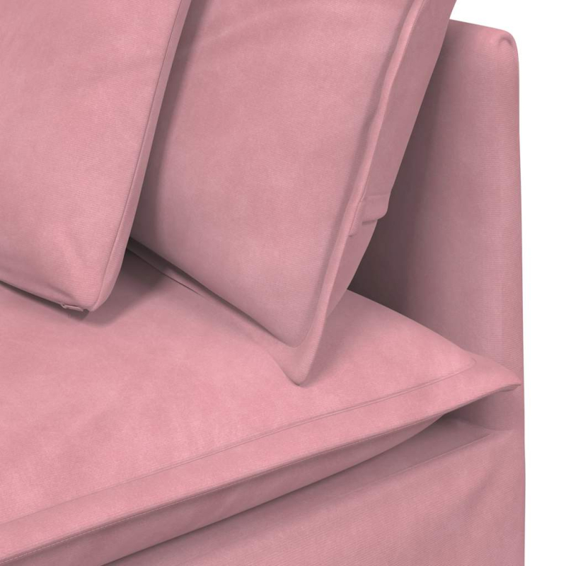 Modulares Sofa mit Kissen Samt Rosa