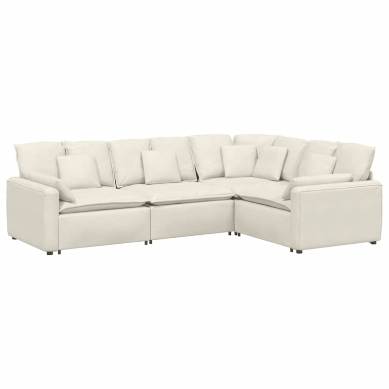 Modulares Sofa mit Kissen Samt Cream