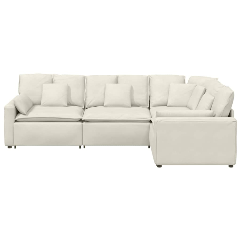 Modulares Sofa mit Kissen Samt Cream