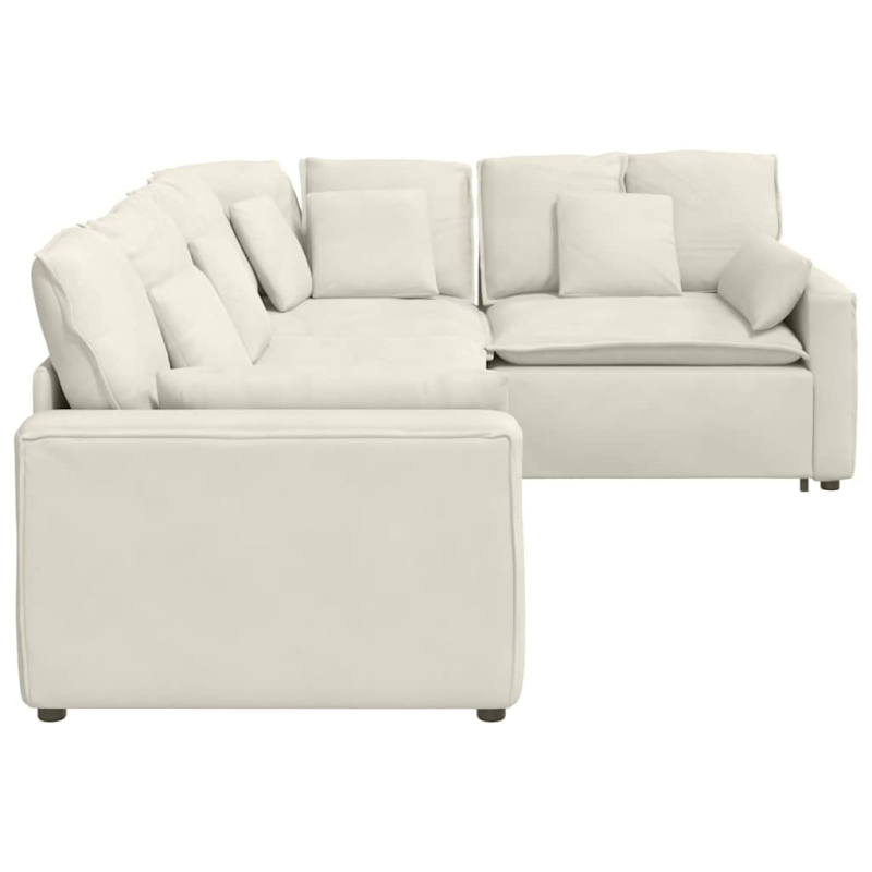 Modulares Sofa mit Kissen Samt Cream