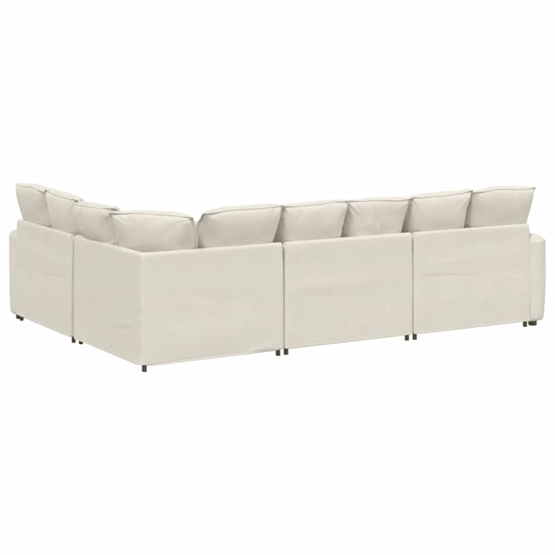 Modulares Sofa mit Kissen Samt Cream
