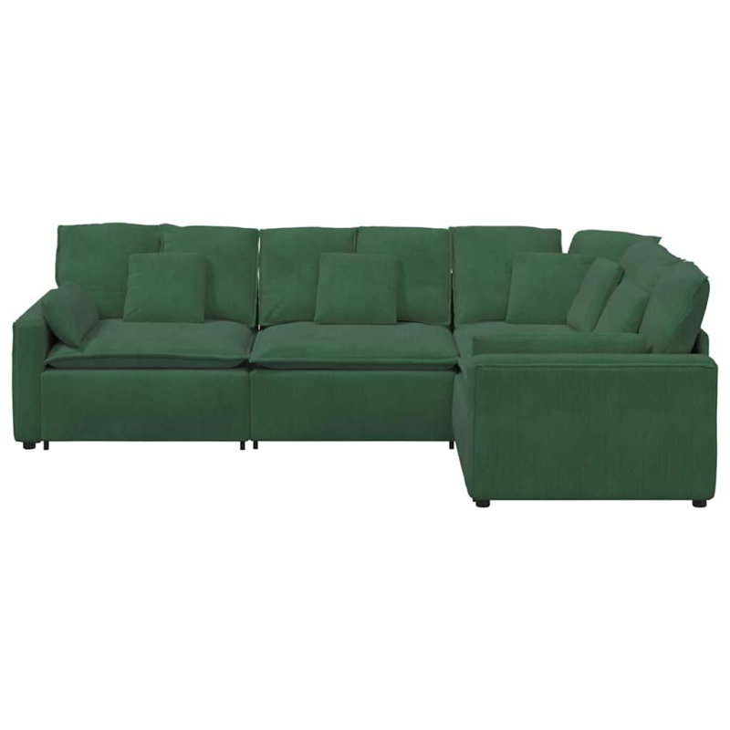 Modulares Sofa mit Kissen Cordstoff Dschungelgrün