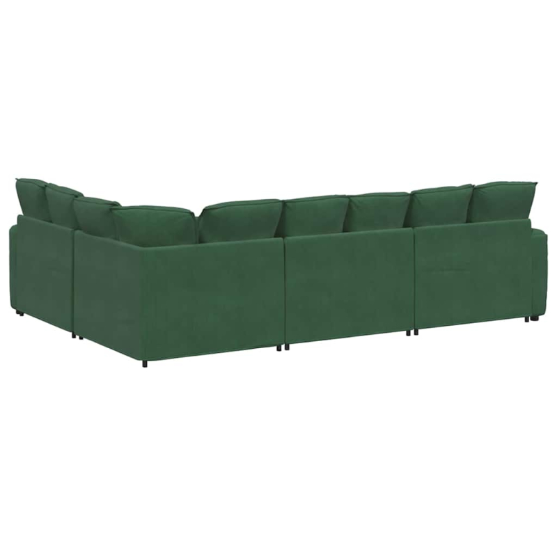 Modulares Sofa mit Kissen Cordstoff Dschungelgrün