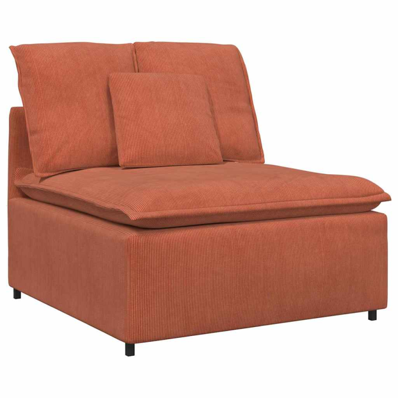Modulares Sofa mit Kissen Cordstoff Rot Orange