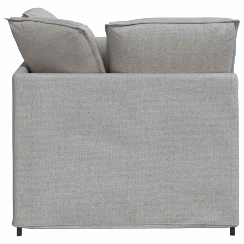 Modulares Sofa mit Fußhocker Kissen Stoff Wolkengrau