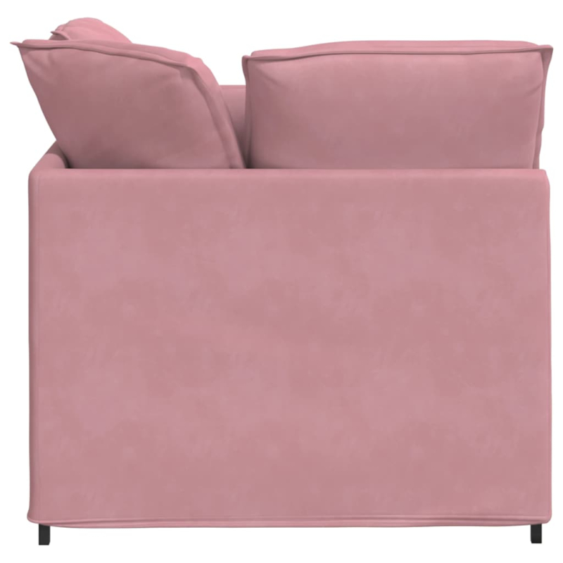 Modulares Sofa mit Fußhocker Kissen Samt Rosa