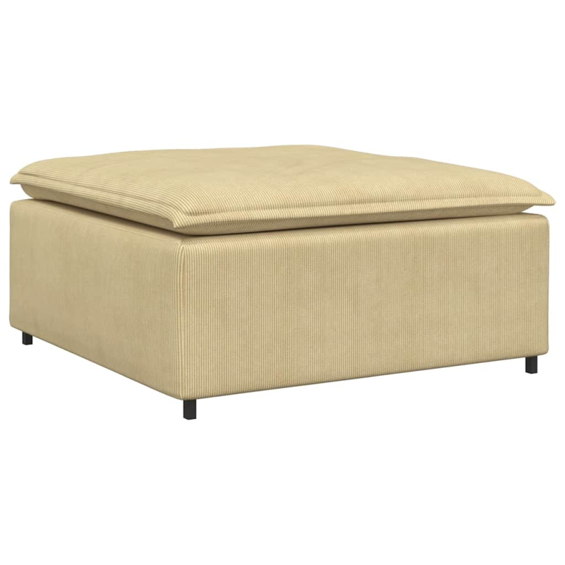 Modulares Sofa mit Fußhocker Kissen Cordstoff Hellgrün Grau