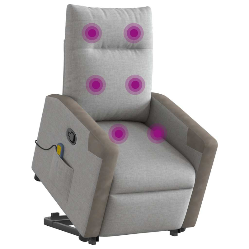Massagesessel mit Aufstehhilfe Wolkengrau Stoff