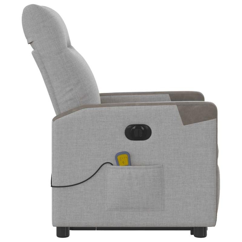 Massagesessel mit Aufstehhilfe Elektrisch Wolkengrau Stoff